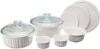 CorningWare French White 10-Pc Ceramic Bakeware Set by CorningWare
