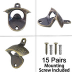Rustic Wall Mount Bottle Opener, Vintage Brass Bulk Beer Opener Mountable - Image 5