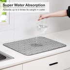 SUBEKYU 24" x 18" Dish Drying Mat, Dish Mat Drying Kitchen Mat Large, Absorbent - Image 3