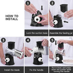 Rotary Cheese Grater with Handle, Kitchen Mandoline Vegetable Slicer with 3 - Image 6