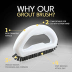 Grout Brush with Stiff Nylon Bristles, Heavy Duty Hand Grout Scrub Brush - Image 3