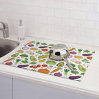 Vegetables Dish Drying Mat, for Farmhouse Kitchen Counter Microfiber Absorbent - Image 5