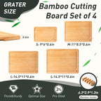 Bamboo Cutting Board Set Non Slip Feet - Image 2