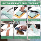 Knife Sharpening Stone Kit – 400/1000 3000/8000 Grit Wet Kitchen Whetstone - Image 3