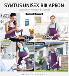 Syntus Apron for Men Women, Adjustable Cooking Kitchen Chef Aprons - Image 7