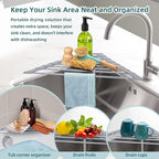 Ohuhu Triangle Roll Up Dish Drying Rack, Anti-Slip Organizer - Image 3