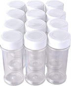 12 Pack of 6 Oz. Empty Clear Plastic Spice Bottles - Image 3