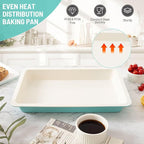 Sheet Cake Pan with Lid, Non-Stick Ceramic Coating Baking Pan, Oven Safe 450°F - Image 4
