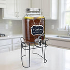 1 Gallon Glass Drink Dispenser for Parties, HENABLE Beverage Dispensers - Image 4