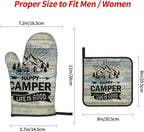 Happy Camper Oven Mitts and Pot Holders Sets of 4, Resistant Hot Pads - Image 3