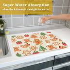 Christmas Dish Drying Mat for Kitchen Counter 18x24 Cute Gingerbread Themed - Image 7