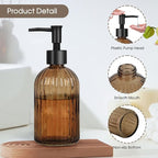 13.5oz Stripe Glass Soap Dispenser - Image 3