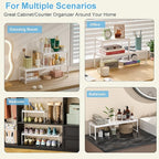 3 Pack Kitchen Cabinet Organizer Shelf, Stackable Expandable Shelves Organizers - Image 8