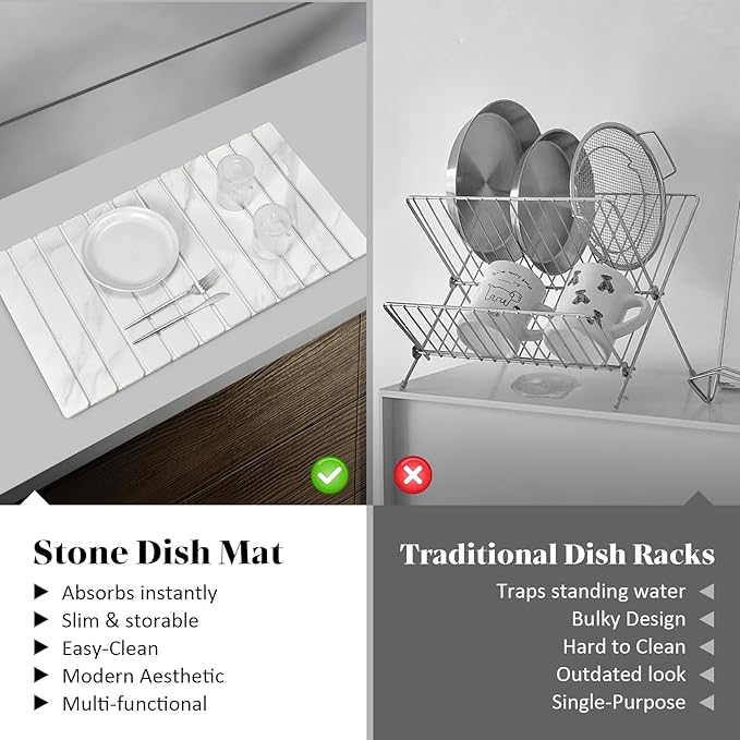2 PCS Extra Large Stone Dish Drying Mats - Image 6