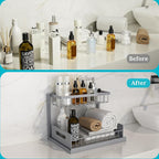 REALINN Under Sink Organizer, Pull Out Cabinet Organizer 2 Tier Slide Out Sink - Image 4