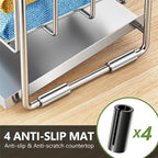 Cisily Silver 2-Tier Kitchen Sink Caddy Organzier Rack - Image 4