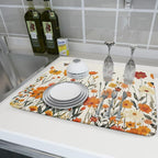 Fall Orange Wildflower Dish Drying Mat - Image 6