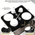 Silicone Dish Drying Mat for Kitchen Counter Sink, Non-Slip dish drying Pad - Image 2