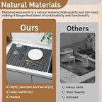 Large Stone Dish Drying Mat for Kitchen Counter, Foldable Water Absorbing - Image 7