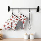 Christmas Cardinal Birds Oven Mitts and Pot Holders Sets of 3, Cardinal Birds - Image 6