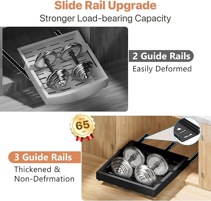 2 Pack Pull out Cabinet Organizer, Width Depth, - Image 5