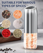 CIRCLE JOY Gravity Electric Salt and Pepper Grinder Set, Battery Powered - Image 6