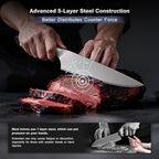 16 PCS Knife Set with Block, Japanese Kitchen Knife Set with 5 Layers High - Image 4
