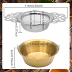 2 Pack Tea Strainers with Drip Bowls Stainless Steel Mesh Tea Infusers Loose - Image 3