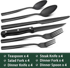 EWFEN 24-Piece Black Silverware Set - Image 2