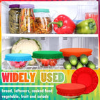 Patelai 10 Pcs Bowl Covers Reusable in 5 Size Stretch Cloth Fabric Elastic Food - Image 3