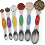 Magnetic Measuring Spoons Set Stainless Steel Stackable Dual Sided Teaspoons - Image 3