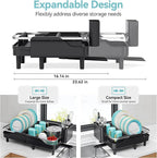 Urackify Expandable Dish Rack for Kitchen Counter, 16.14"-23.62" Large - Image 2
