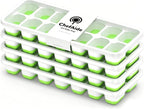 ChefAide Ice Cube Tray with Lid, 4 Packs 56 Cubes Durable Stackable Ice Cube by ChefAide