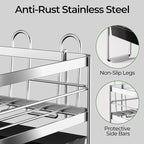 Large 2 Tier Dish Drying Rack, Extendable Dish Rack, Stainless Steel Anti-Rust - Image 4