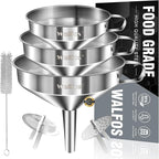 Stainless Steel Funnel, Walfos 3 Pack Kitchen Funnel by Walfos
