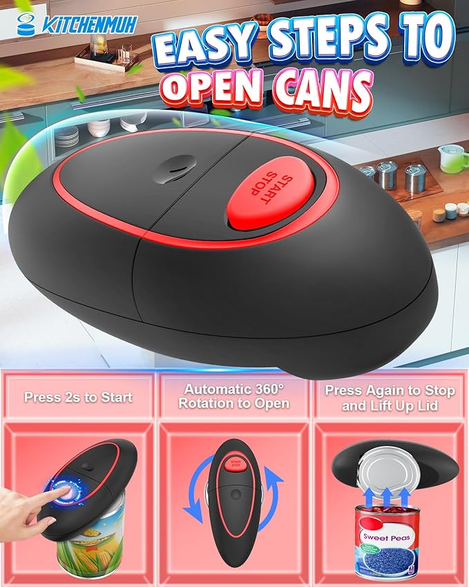 One Touch Electric Can Opener Fits Almost All Can Sizes - Image 2