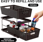 Simple Houseware 2 Tier Bathroom Organizer Tray Pull-Out Sliding Drawer - Image 3
