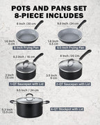 Cook N Home Pots and Pans Nonstick Kitchen Cookware Sets include Saucepan - Image 2