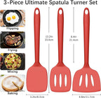 Coukre 3 Pack Silicone Spatula Set, High Heat Resistant, Fish Spatula, Solid & - Image 2
