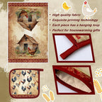 Leinuosen 6 Rooster Farmhouse Kitchen Decor Dish Towels Oven Mitts and Pot - Image 5