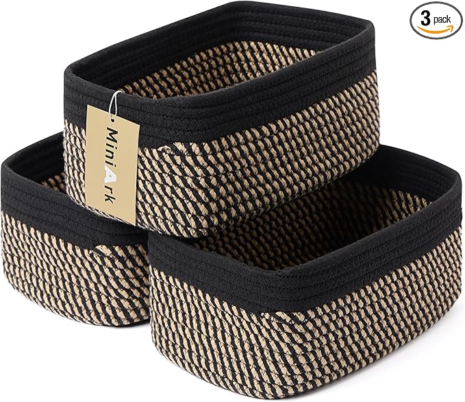 MiniArk Small Storage Baskets for Organizing | Closet Organizer Bins | Shelf by MiniArkStorageBasketsHome