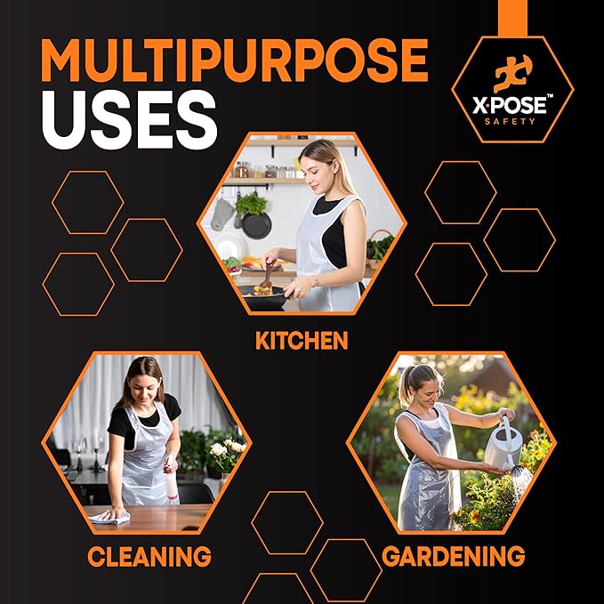 Xpose Safety 300 White Plastic Disposable Aprons - Image 2