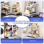 ADBIU 2 Pack Under Sink Organizers and Storage, Height Adjustable 2-Tier Pull - Image 5