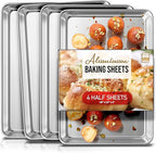 Eatex Aluminum Baking Sheet Set, 4 Pack Cookie Sheet Set, 18” x 13” Steel by Eatex