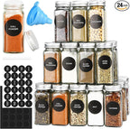DkOvn 24pcs Glass Spice Jars, 4oz Empty Spice Jars by DkOvn