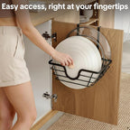 TIDIIABODE Pot Lid Organizer, Adjustable Kitchen Pot Lid Holder Inside Cabinet - Image 4