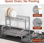 2 Tier Dish Drainer Drying Rack - Image 4