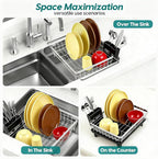 MERRYBOX Stainless Steel Dish Drying Rack, Expandable Dish Drainers - Image 9