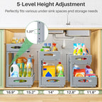 1 Pack Under Sink Organizer, 2 Tier Pull out Cabinet Organizer Mesh Baskets - Image 4