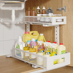 1 Pack 17IN Depth Under Sink Storage Organizer, Large 2-Tier Elegant Mesh Pull by UnderSinkOrganizer